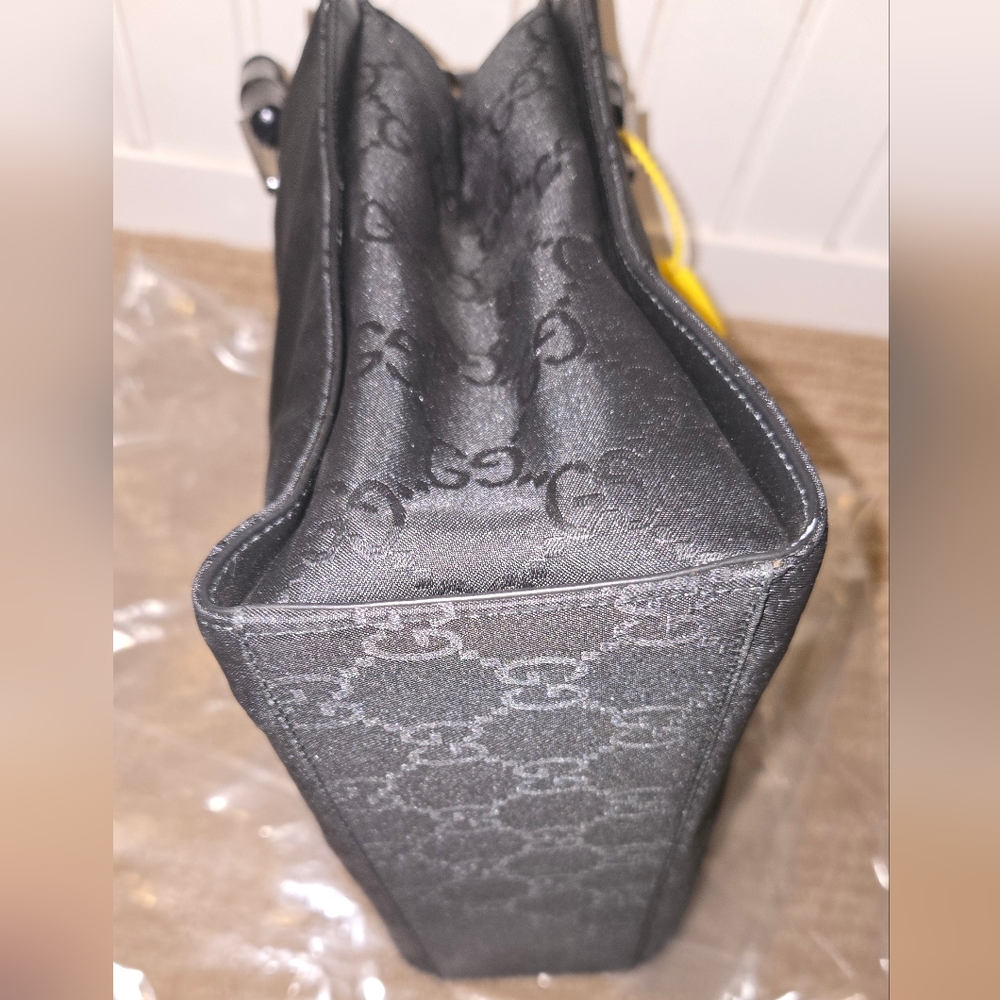 Gucci Bamboo Top Handle Tote – Black GG Canvas – Rare & Iconic - Picture 7 of 12